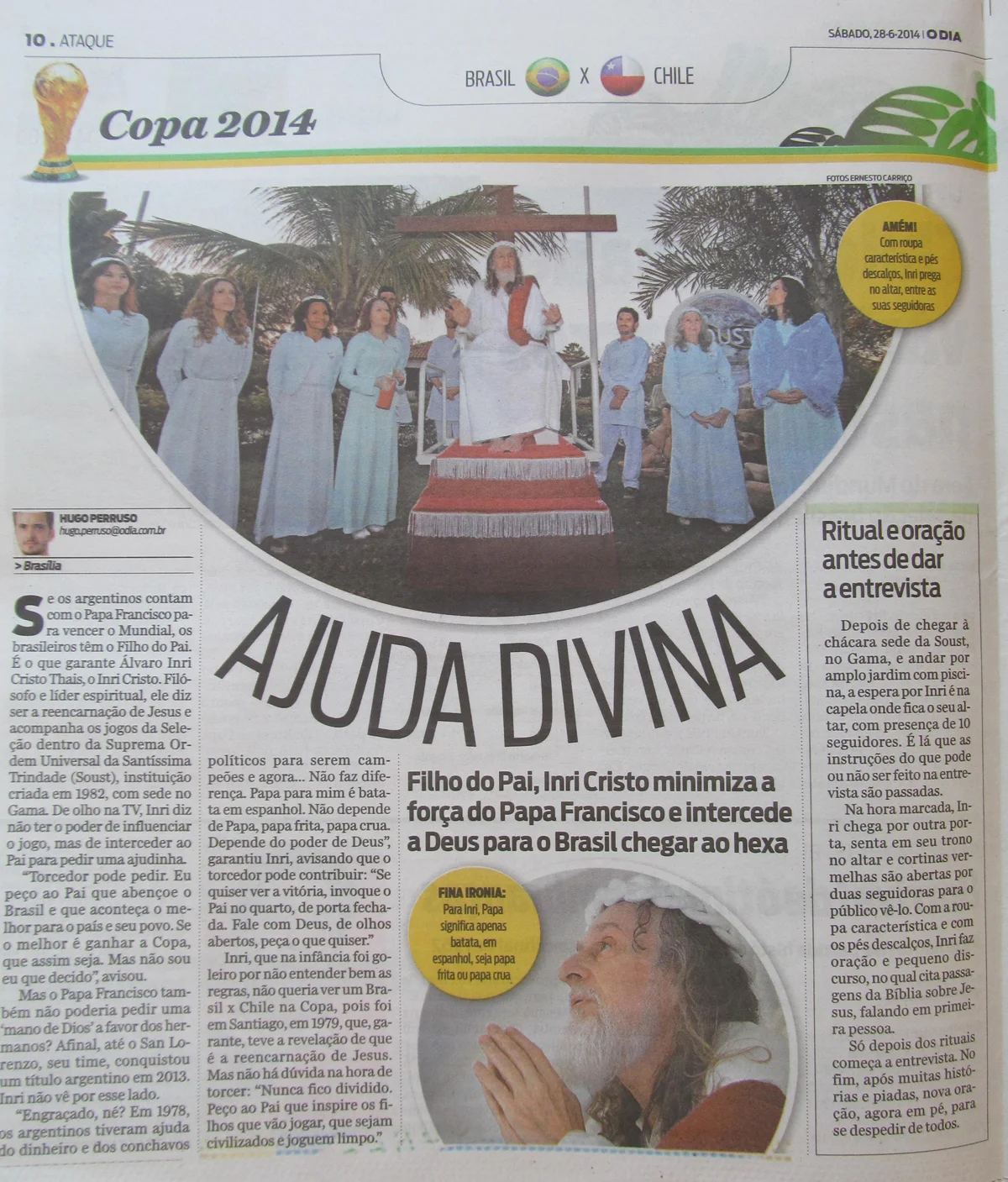 O DIA do RJ questiona INRI CRISTO sobre Copa do Mundo